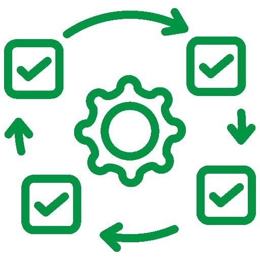 Visuele weergave van de werkwijze bij TuinenMeester met heldere stappen, overzicht en persoonlijke begeleiding